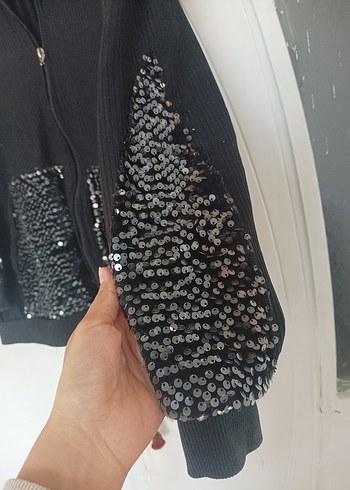 xl Beden Siyah pulpullu kapüşonlu