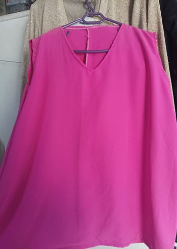 Pembe V Yaka Dökümlü  Bluz - Görsel 2