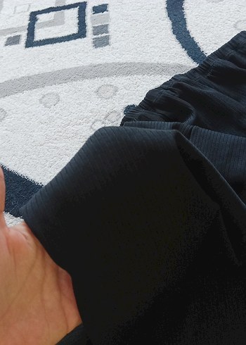 l Beden Siyah Salaş Midi Kadın Pantolon