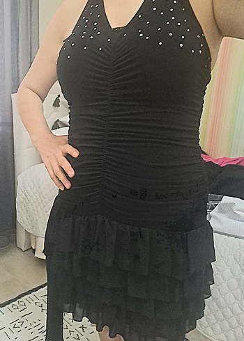 Likrali elbise,taşlı - Görsel 5