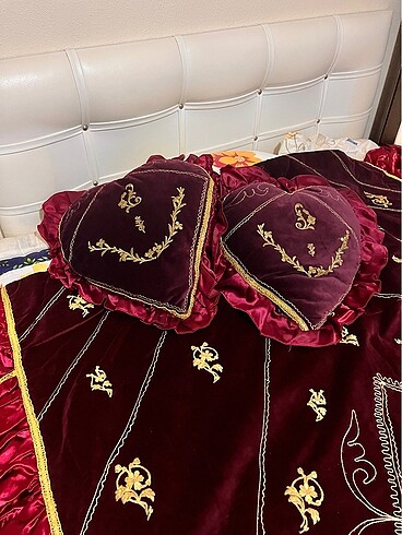  Beden bordo Renk Tel kırma yorgan takımı