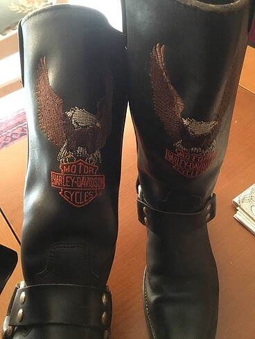38,5 Beden siyah Renk Orijinal 2. El Harley Davidson Deri Kovboy / Unisex