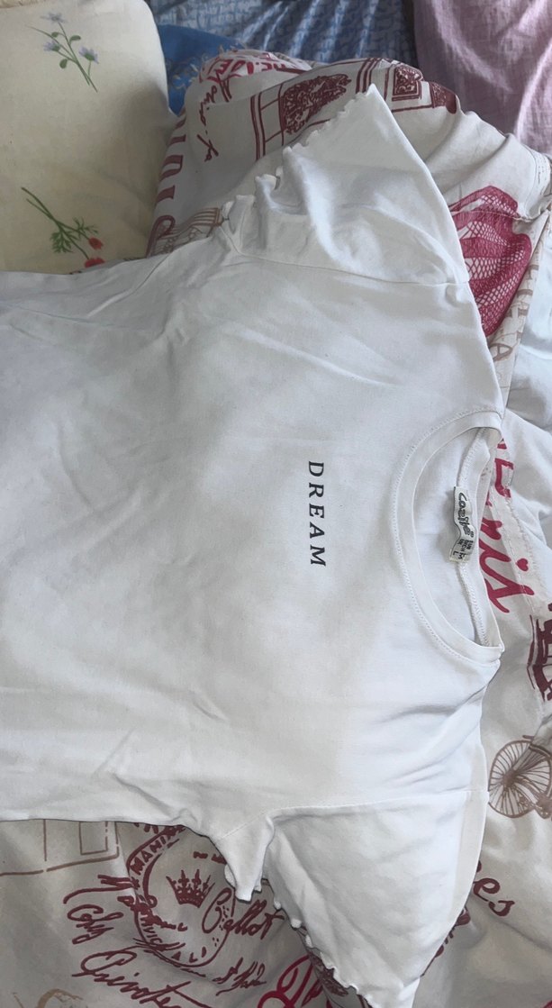 Beyaz Kız Çocuk Kısa Kollu Baskılı Tişört - Görsel 2