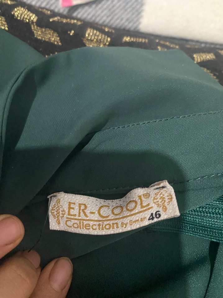 Yeşil Piliseli Uzun Kadın Elbise - Görsel 2