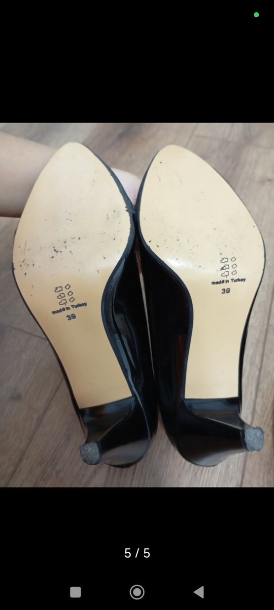 Siyah Parlak Tokalı Stiletto Topuklu Kadın Ayakkabı - Görsel 5