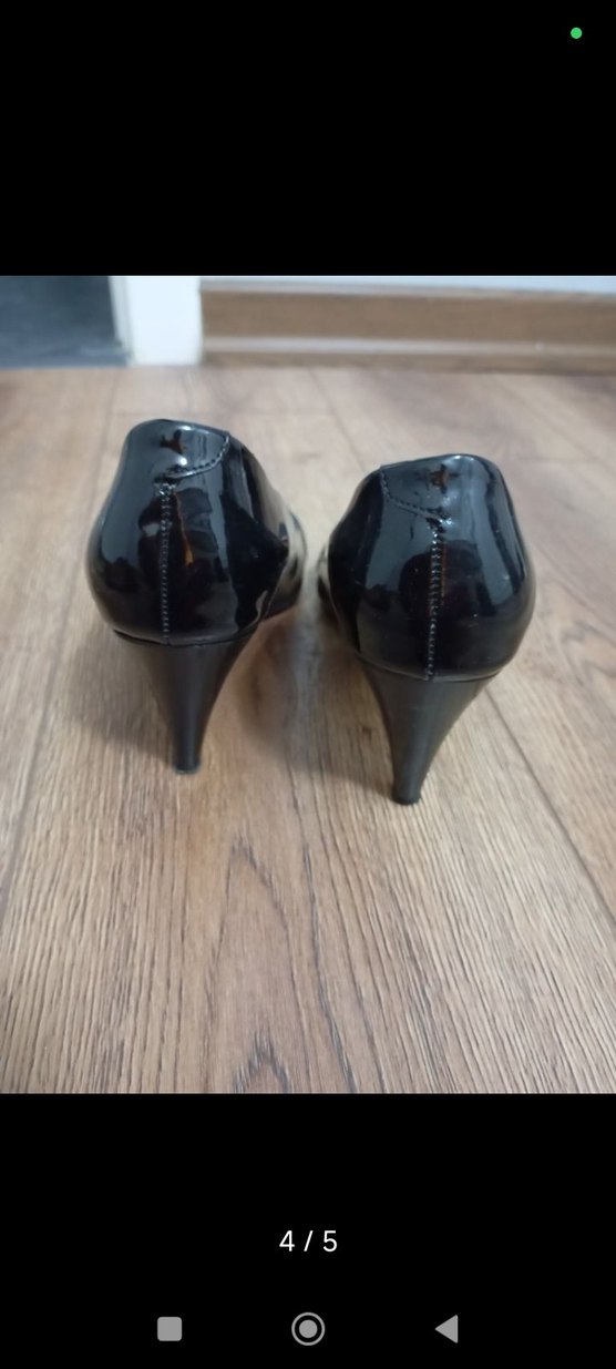 Siyah Parlak Tokalı Stiletto Topuklu Kadın Ayakkabı - Görsel 4