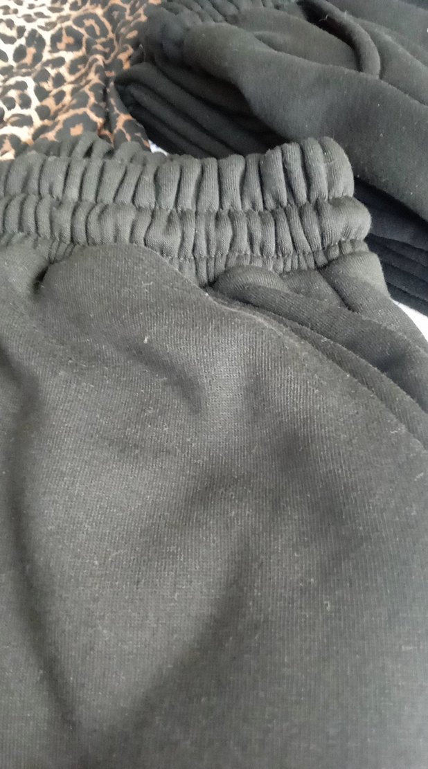 Erkek - Kadın cepli siyah  Eşofman Altı 3 iplik - Görsel 3