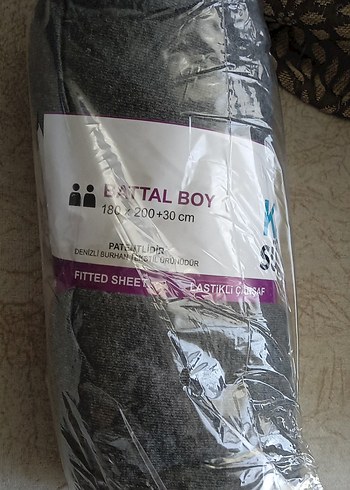 Gri Penye Lastikli Battal boy çarşaf