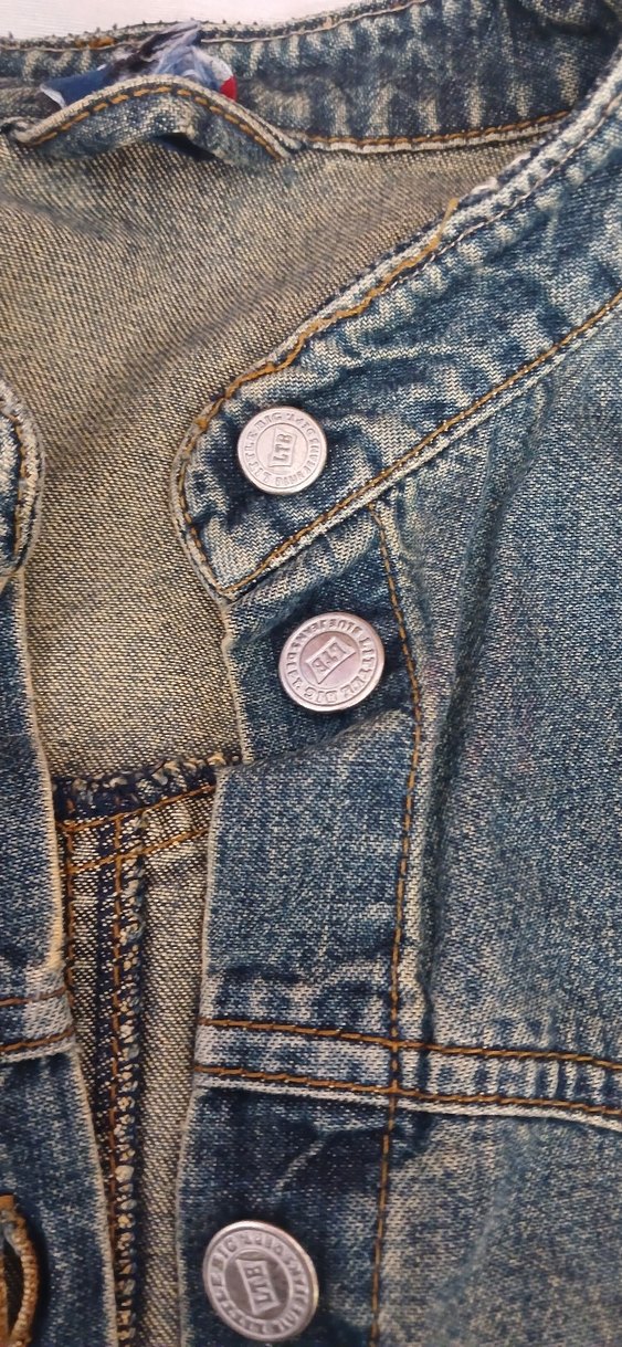 Düğmeli Koyu Mavi Kadın Denim Ceket - Görsel 4