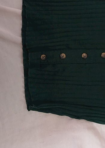 Düğmeli Yeşil Triko Kadın Kazak - Görsel 3