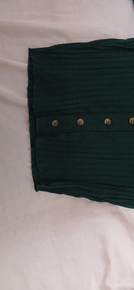 Düğmeli Yeşil Triko Kadın Kazak - Görsel 3