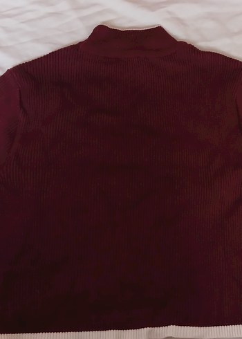 Bordo Yarım Balıkçı Triko Kadın Kazak - Görsel 5