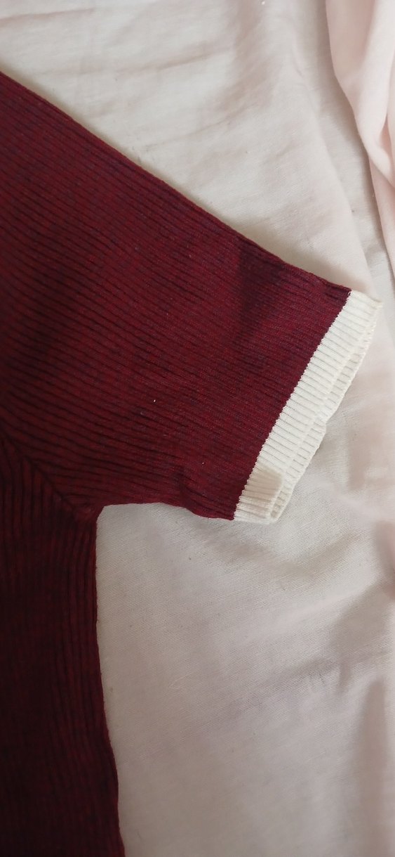 Bordo Yarım Balıkçı Triko Kadın Kazak - Görsel 3