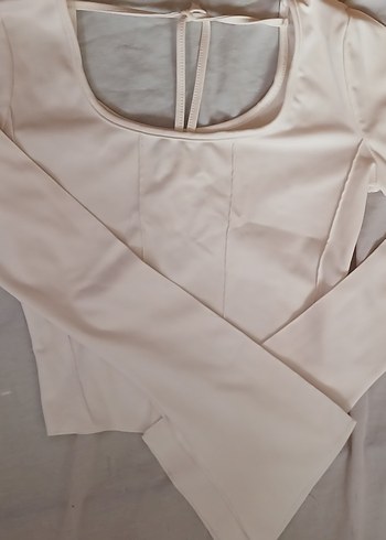 Beyaz Kadın crop bluz - Görsel 2