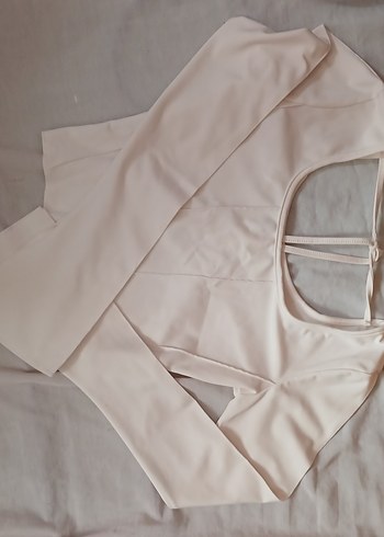 Beyaz Kadın crop bluz - Görsel 3