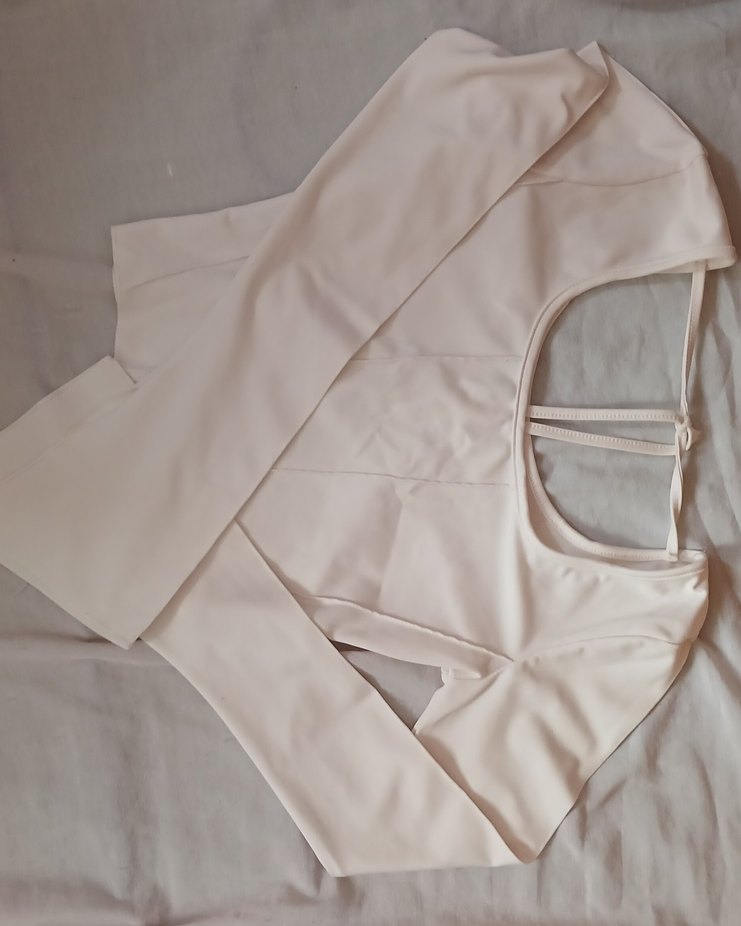 Beyaz Kadın crop bluz - Görsel 3