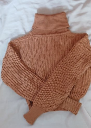 Bej Boğazlı Kadın Triko Kazak - Görsel 4