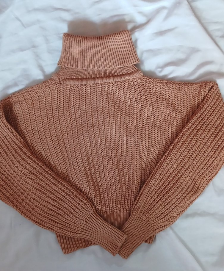 Bej Boğazlı Kadın Triko Kazak - Görsel 3