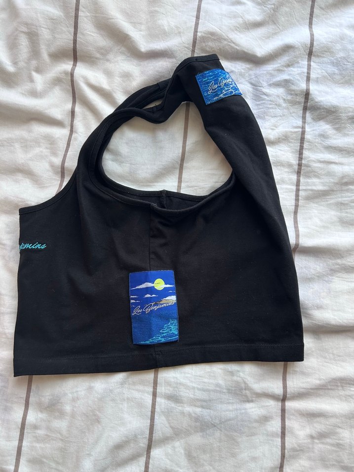 Siyah Les Benjamins Crop Top Atlet - Görsel 3