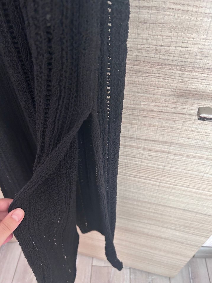 Siyah Uzun Örgü Elbise - Görsel 4