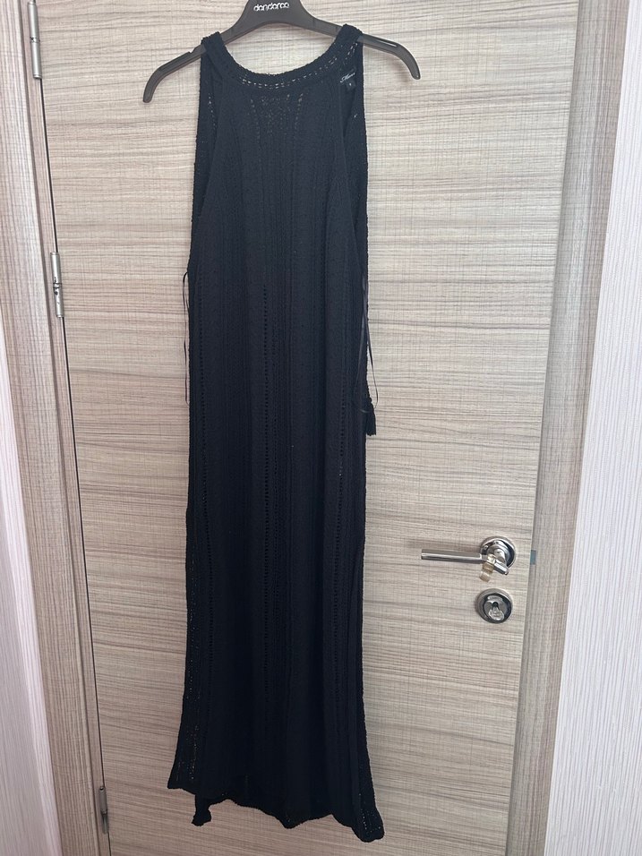 Siyah Uzun Örgü Elbise - Görsel 2