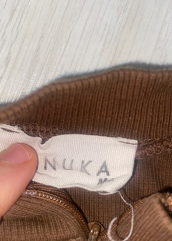 MANUKA Kahverengi Yarım Fermuarlı Yüksek Yaka Kadın Kazak - Görsel 2