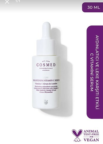 COSMED Aydınlatıcı C Vitamini Serumu 30ml