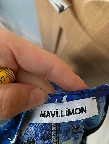 m Beden Mavi limon elbise