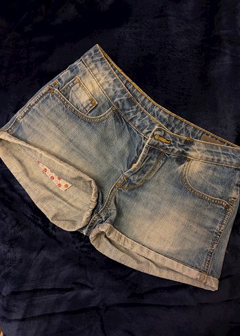 Düğmeli Mini Kot Şort - Görsel 5