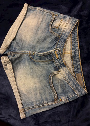 Düğmeli Mini Kot Şort - Görsel 2