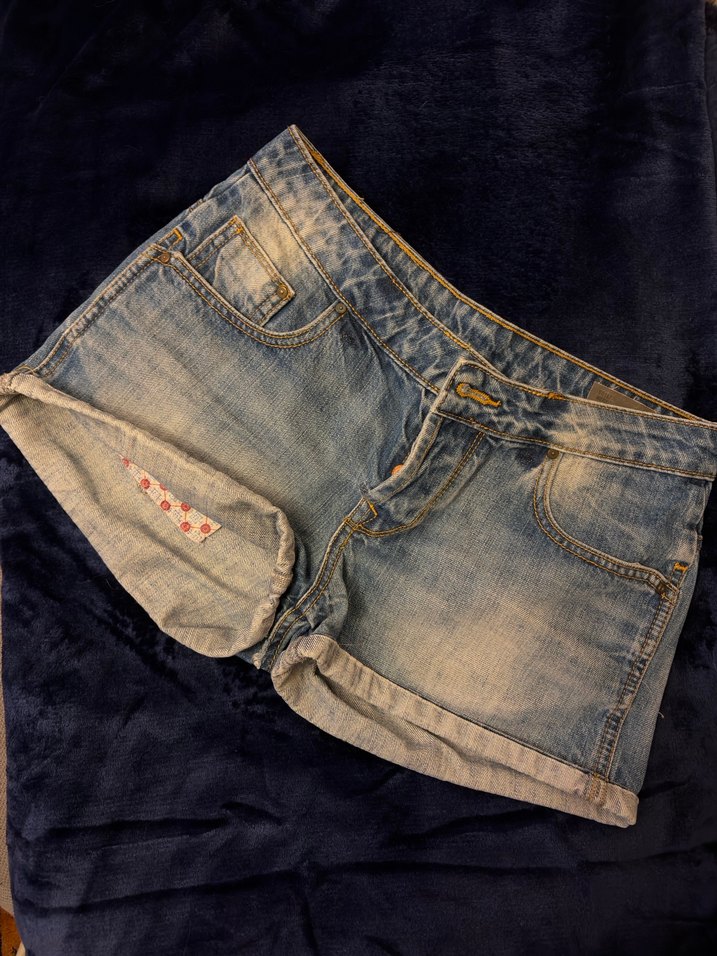 Düğmeli Mini Kot Şort - Görsel 5