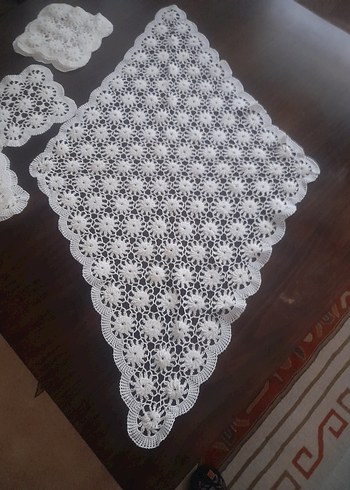 Beyaz El Örgüsü Dantel Takımı - Görsel 2