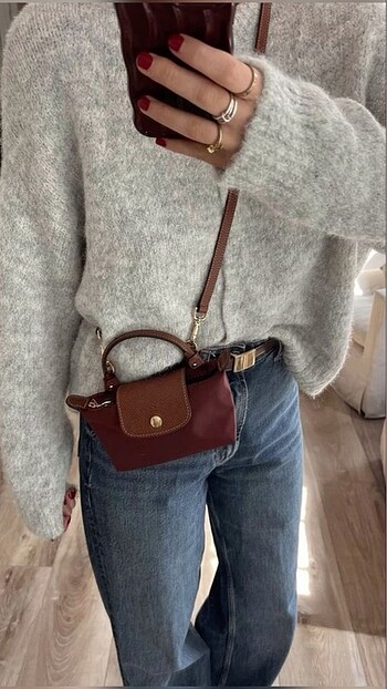 Xs Mini Deri Longchamp Askılı Çanta