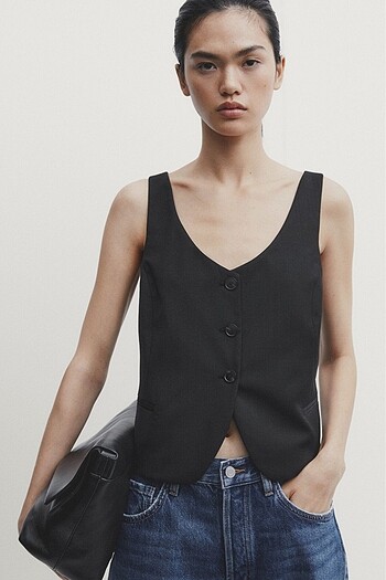 Massimo Dutti Siyah Yelek