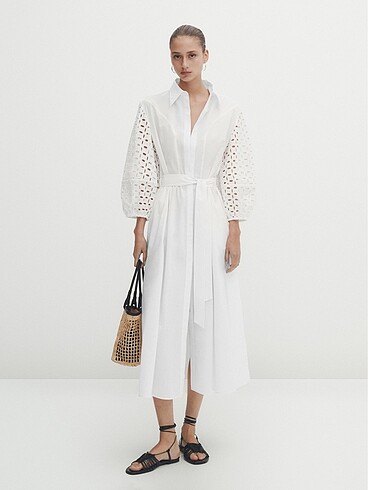 Massimo Dutti Massimo Dutti Beyaz Elbise