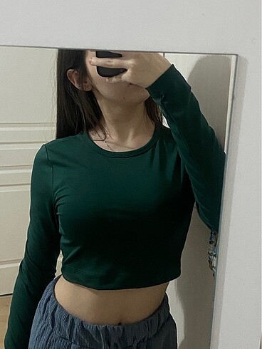 Defacto yeşil crop top