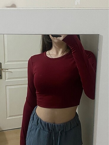 xs Beden bordo crop top