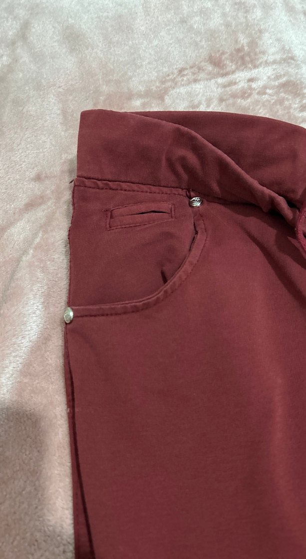 Bordo Kadın Kumaş eşofman Normal Boy - Görsel 2