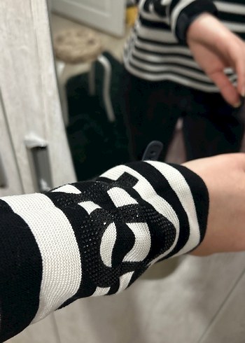 Çizgili Kadın Triko Kazak - Görsel 2