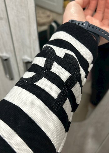 Çizgili Kadın Triko Kazak - Görsel 3