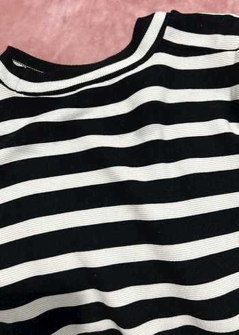 Çizgili Kadın Triko Kazak - Görsel 5