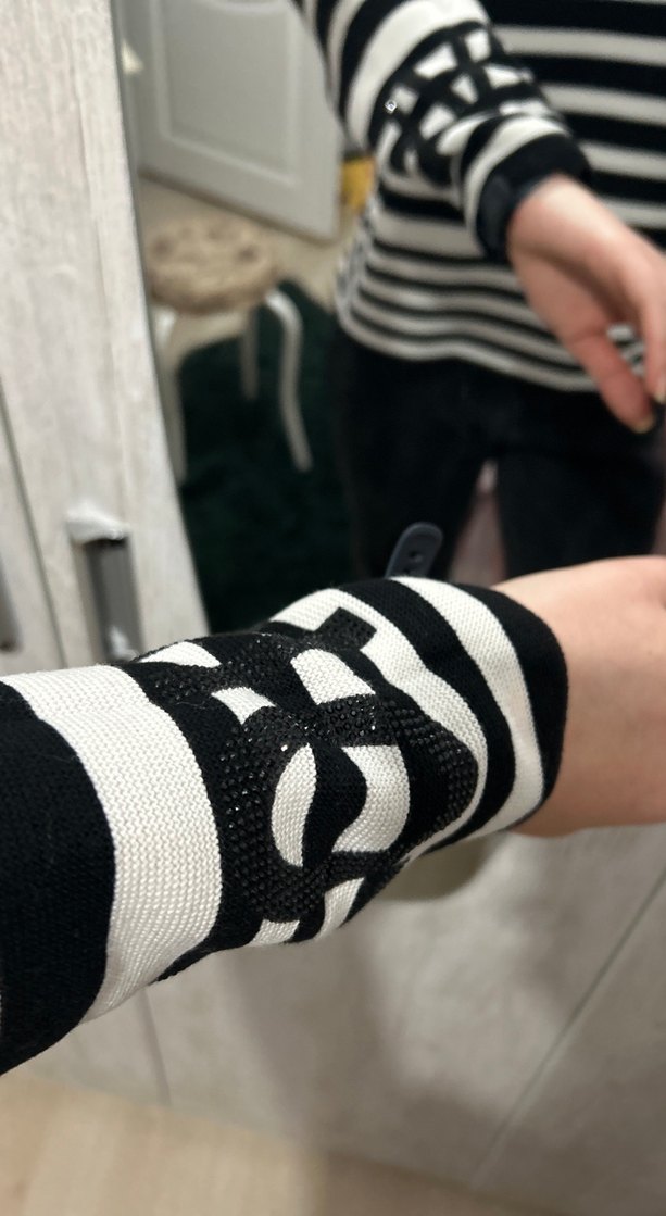 Çizgili Kadın Triko Kazak - Görsel 2