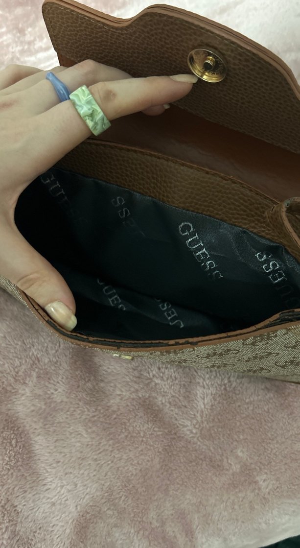 Kahverengi Baskılı Kadın Deri Çanta - Görsel 4