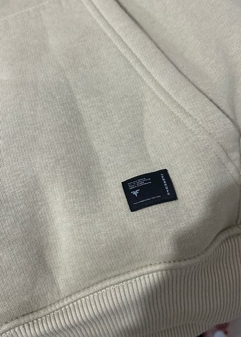 Kadın Bej Kapüşonlu Salaş Sweatshirt - Görsel 2