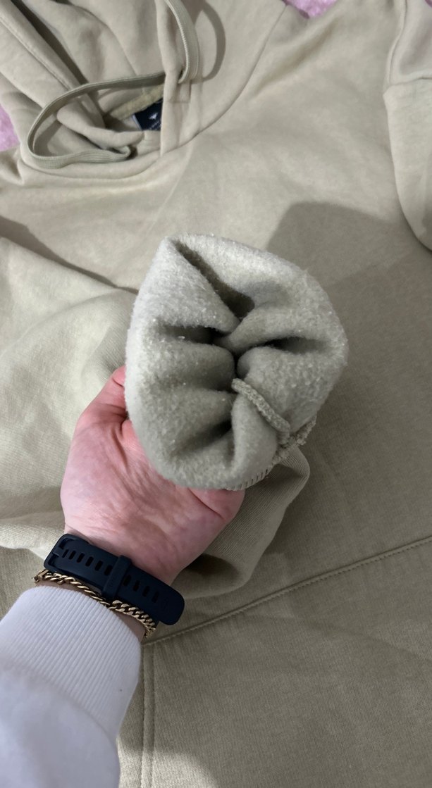 Kadın Bej Kapüşonlu Salaş Sweatshirt - Görsel 4