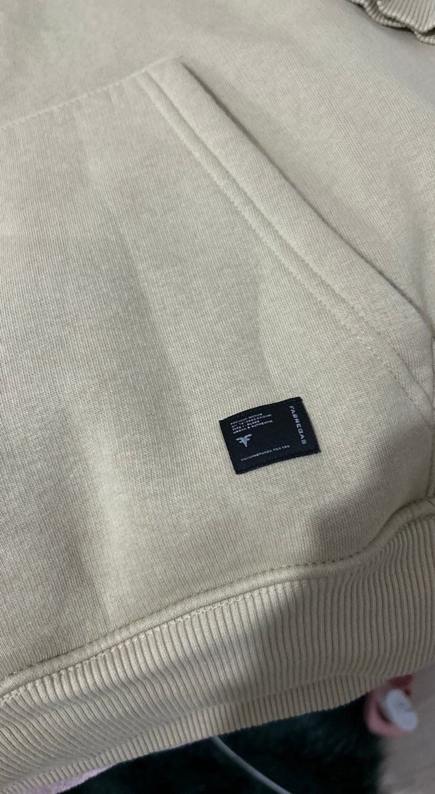 Kadın Bej Kapüşonlu Salaş Sweatshirt - Görsel 2