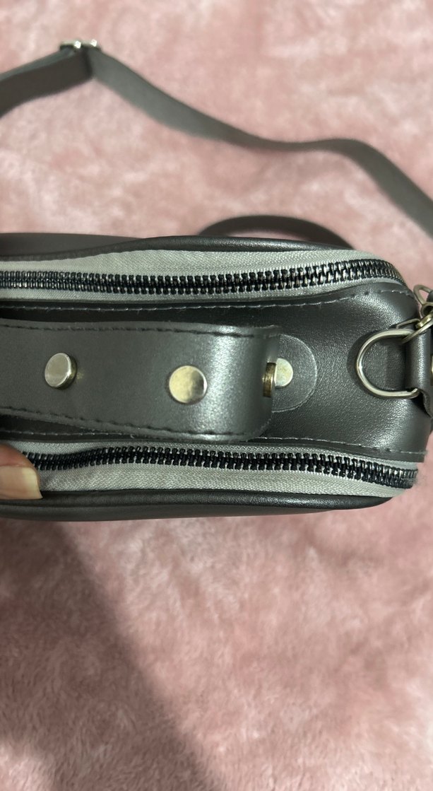 Zara Gri Deri Kadın Omuz Çantası - Görsel 2