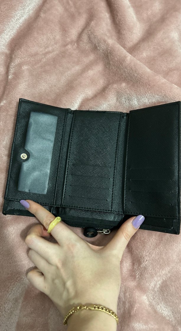 Fermuarlı Siyah Kadın El Cüzdanı - Görsel 4