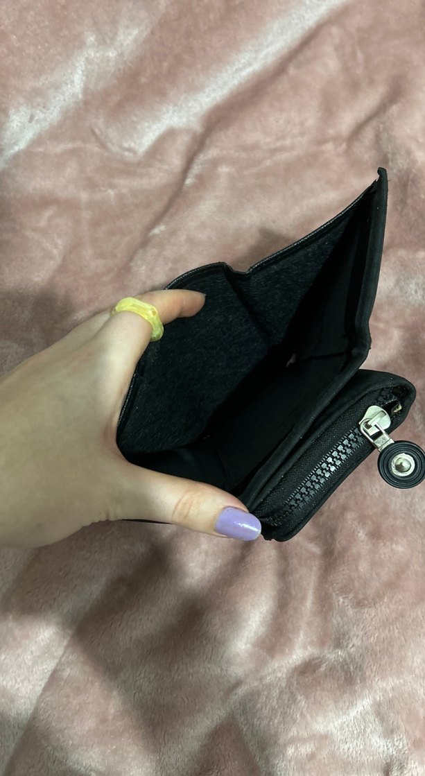 Fermuarlı Siyah Kadın El Cüzdanı - Görsel 5