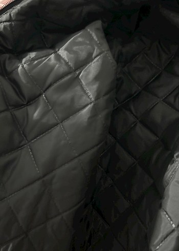 Fermuarlı Siyah Kadın Ceket - Görsel 5